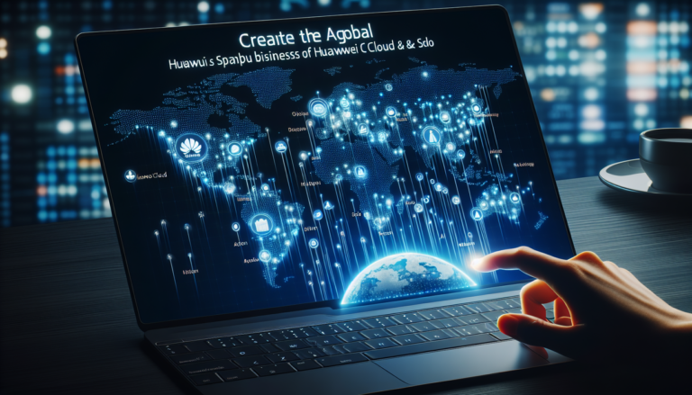 alt_text: Peta global menunjukan ekspansi AI bisnis Huawei Cloud & Solo ke pasar internasional.