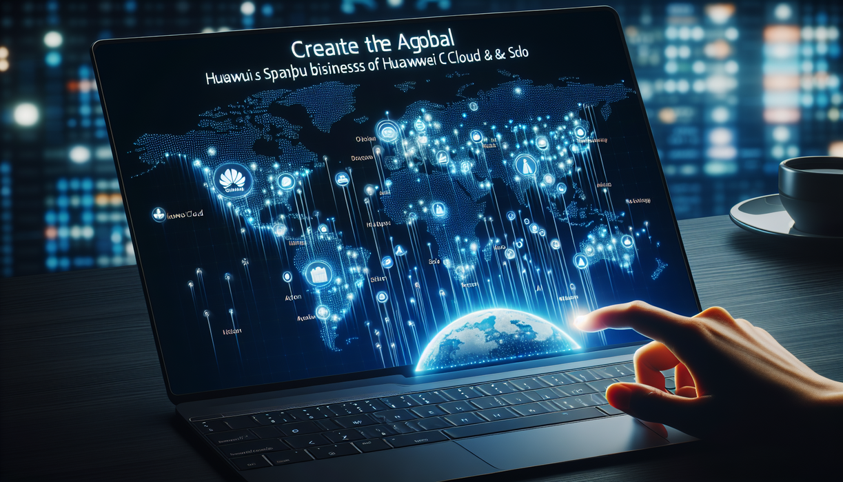 alt_text: Peta global menunjukan ekspansi AI bisnis Huawei Cloud & Solo ke pasar internasional.