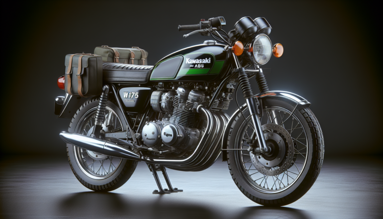 alt_text: Kawasaki W175 ABS bergaya retro klasik dengan fitur keamanan modern.