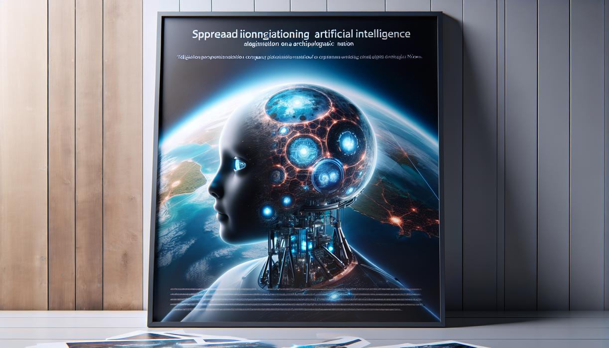 alt_text: "Poster kolaborasi Indosat untuk menyebarkan AI di seluruh Nusantara."