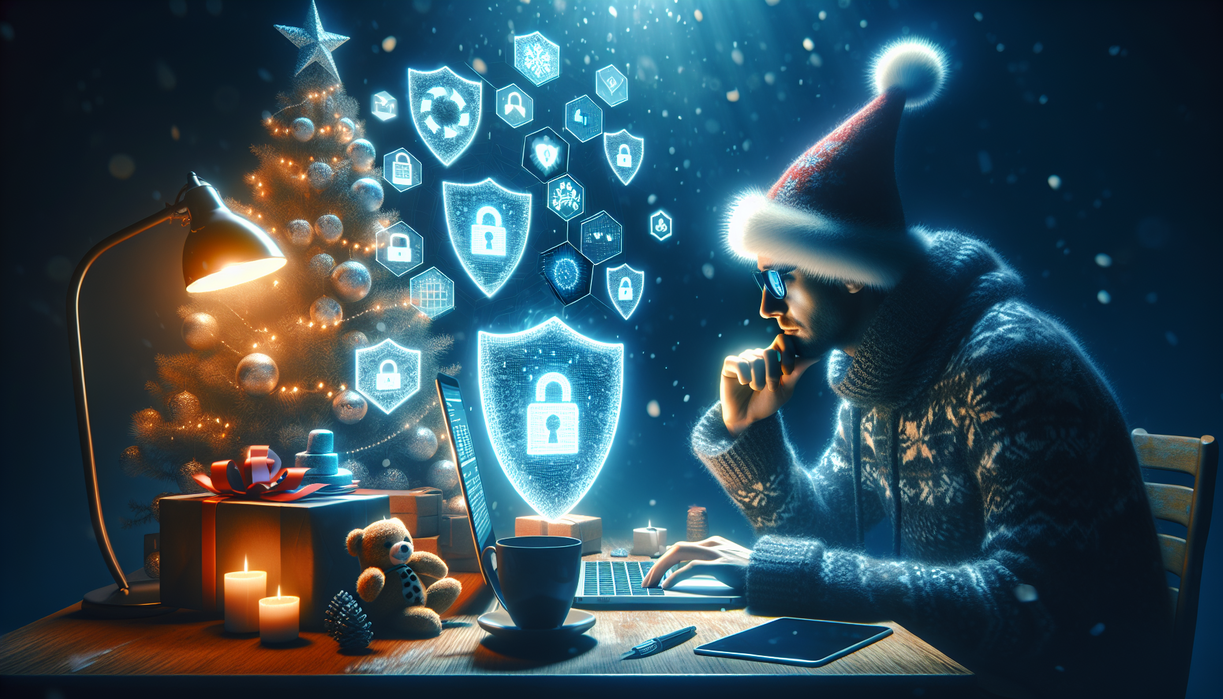 "alt_text": "Ilustrasi Tekno Lebaran: Amankan THR dari ancaman penipuan digital selama musim liburan."