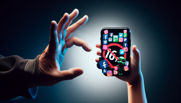 alt_text: "Ilustrasi kebijakan pembatasan media sosial bagi anak usia di bawah 16 tahun di Indonesia."
