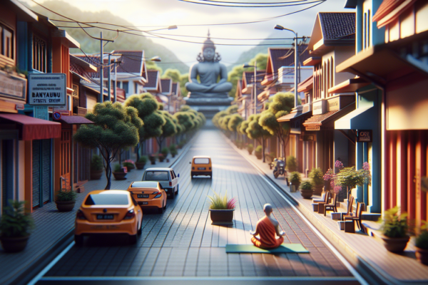 "alt_text": "Jalanan Banyumas lengang, ASN WFH Jumat, memberikan ruang dan ketenangan bagi kota."