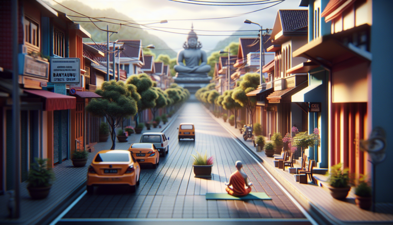 "alt_text": "Jalanan Banyumas lengang, ASN WFH Jumat, memberikan ruang dan ketenangan bagi kota."