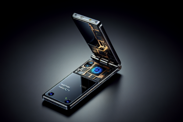 alt_text: Samsung Galaxy Z Flip 8 dengan engsel baru dan chipset misterius ditampilkan dalam gambar.